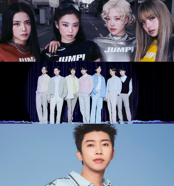 블랙핑크, 방탄소년단, 임영웅(위부터) 