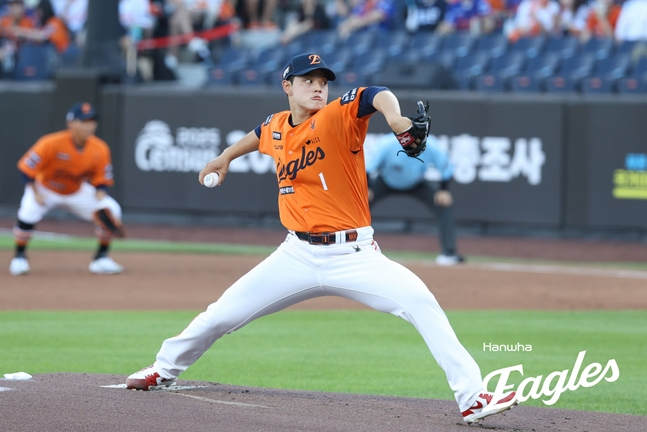 27일 선발 등판한 문동주. /사진=한화 이글스