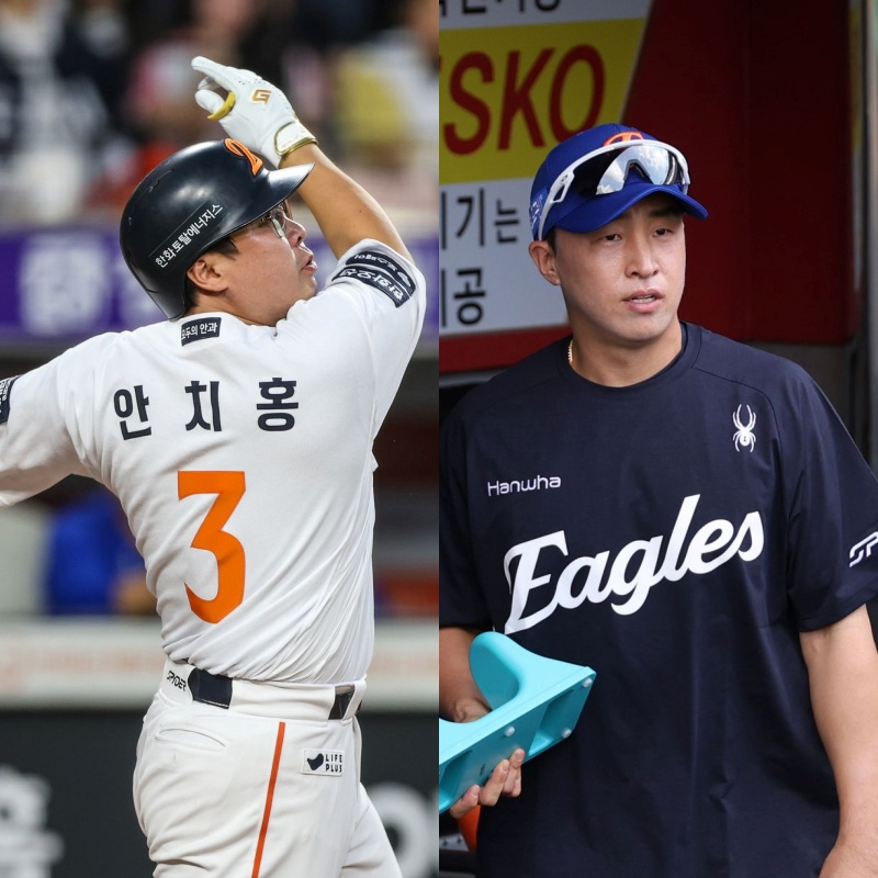안치홍(왼쪽)과 손아섭. /사진=한화 이글스 제공