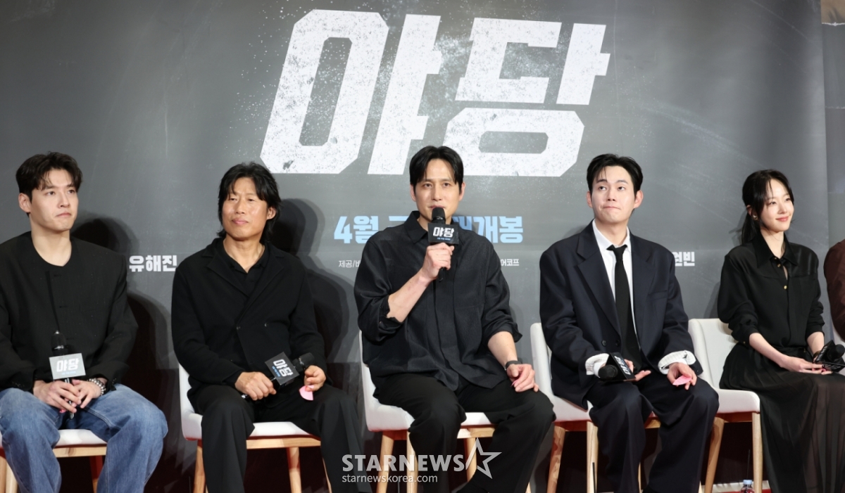 배우 강하늘(왼쪽부터)과 유해진, 박해준, 류경수, 채원빈 2025.4.15/뉴스1 Copyright © 뉴스1. All rights reserved. 무단 전재 및 재배포, AI학습 이용 금지. /사진=(서울=뉴스1) 권현진 기자
