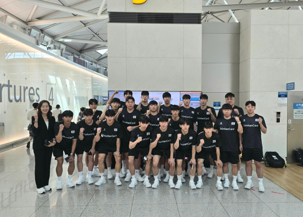 대한민국 남자 청소년 핸드볼 국가대표팀 출국 사진. /사진=대한핸드볼협회 제공
