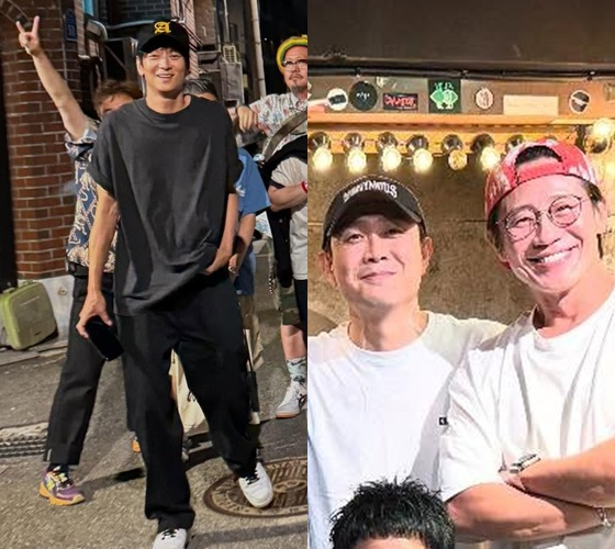 왼쪽부터 강동원, 오정세, 신하균 /사진=한경록 인스타그램 캡처