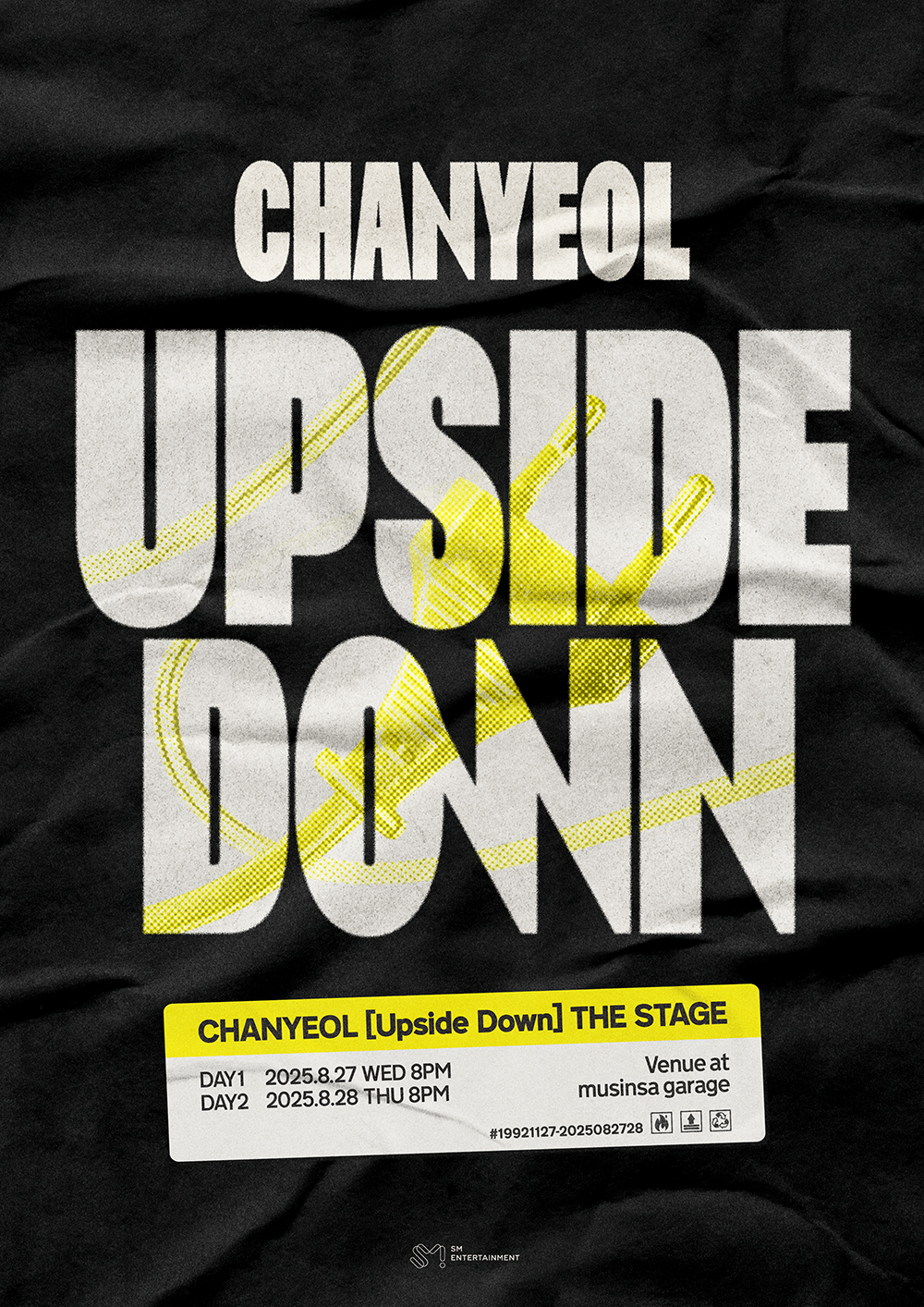 찬열 'Upside Down' THE STAGE 포스터 이미지/사진제공=에스엠엔터테인먼트