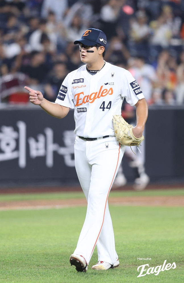지난 6일 KT전에 선발 등판한 김서현. /사진=한화 이글스