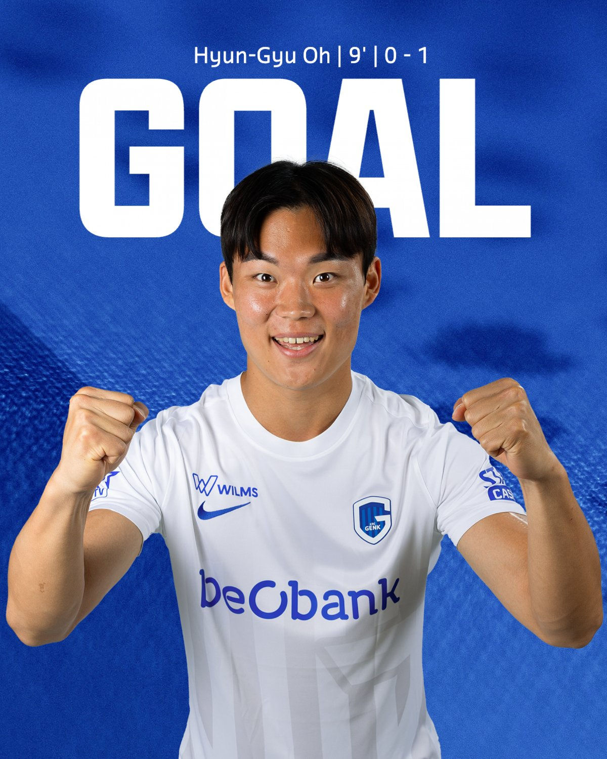지난 28일 클럽 브뤼헤와 벨기에 프로축구 프로리그 개막전에서 득점을 터트린 오현규. /사진=KRC헹크 공식 사회관계망서비스(SNS)