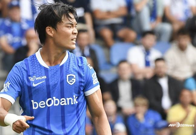 지난 3일 벨기에 프로축구 프로리그 2라운드 로얄 앤트워프전에 선발 출전한 오현규. /AFPBBNews=뉴스1