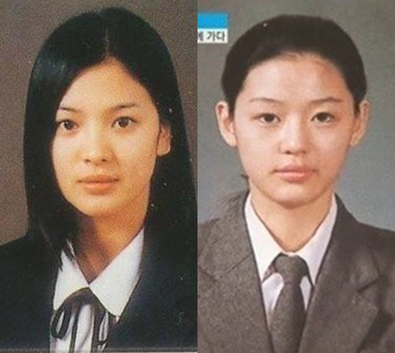 왼쪽부터 송혜교, 전지현 고등학교 졸업사진 /사진=커뮤니티, SBS '좋은아침' 캡처