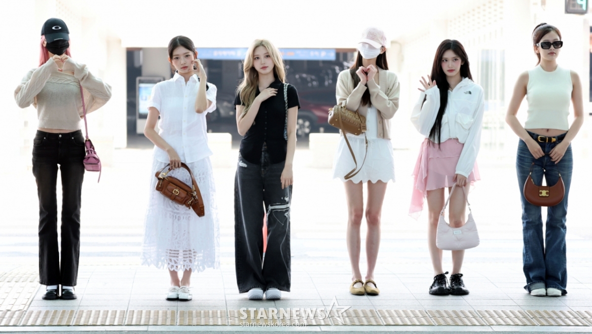 그룹 아이브(IVE) 유진, 가을, 레이, 원영, 리즈, 이서가 대만 일정을 위해 30일 오전 인천국제공항을 통해 출국하고 있다. 2025.05.30 /사진=임성균 tjdrbs23@