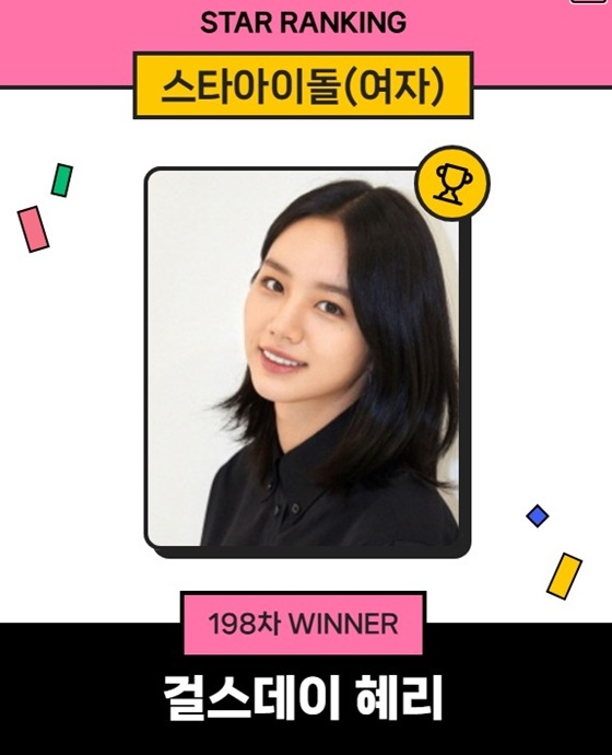 걸스데이 혜리 1위/사진=스타랭킹