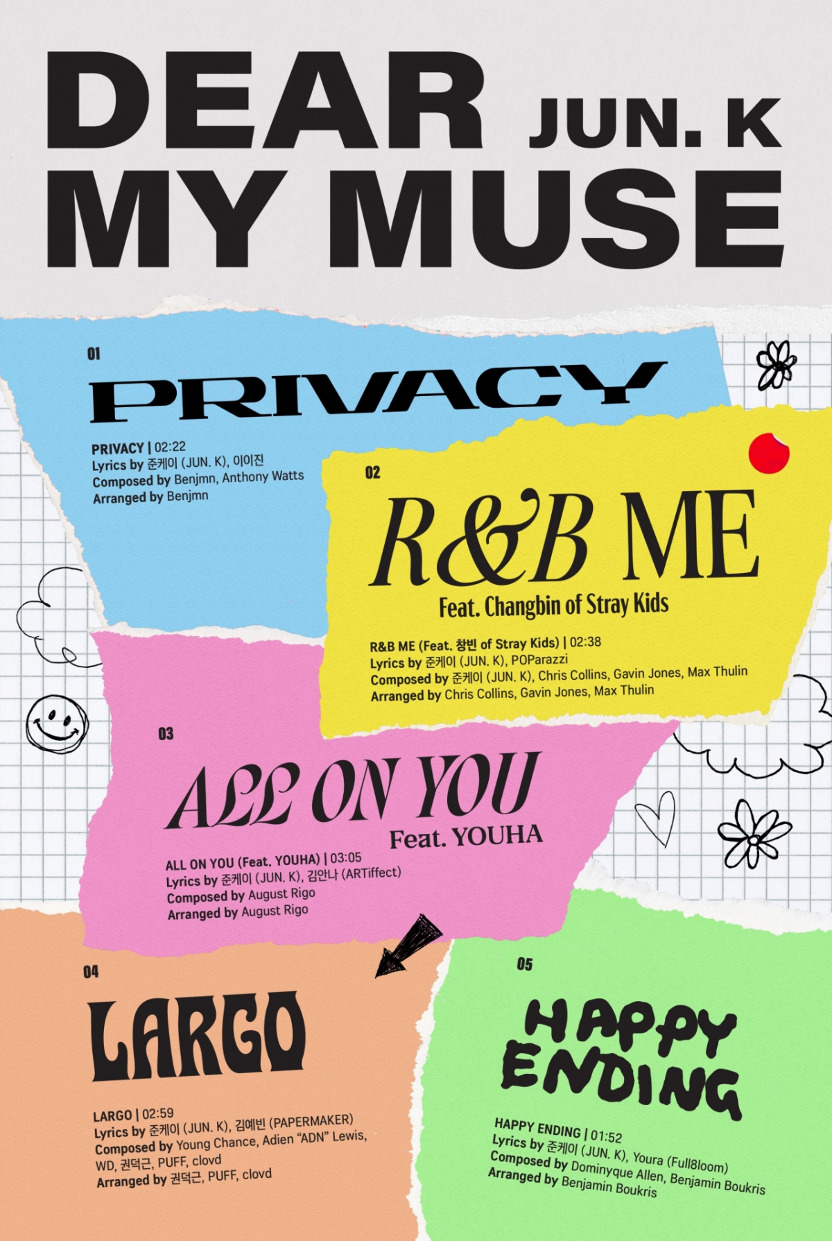 JUN. K 미니 4집 'Dear my muse' 트랙리스트/사진제공=JYP엔터테인먼트