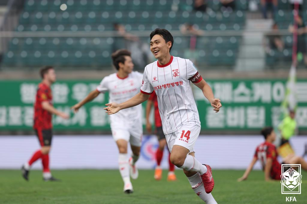 김포FC와 코리아컵 8강전에서 득점을 터뜨린 부천FC의 최재영. /사진=대한축구협회(KFA) 제공