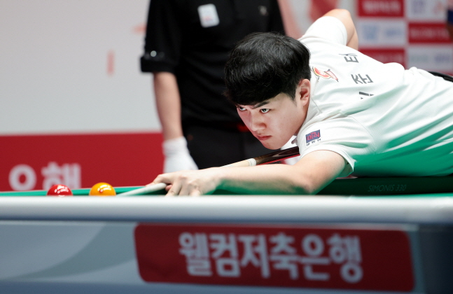 하림 주장 김준태가 샷을 준비하고 있다. /사진=PBA 팀리그 제공