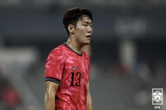 지난달 2025 동아시아축구연맹(EAFF) E-1 풋볼 챔피언십(동아시안컵)을 통해 A매치 데뷔전을 치렀던 강상윤. /사진=대한축구협회 제공