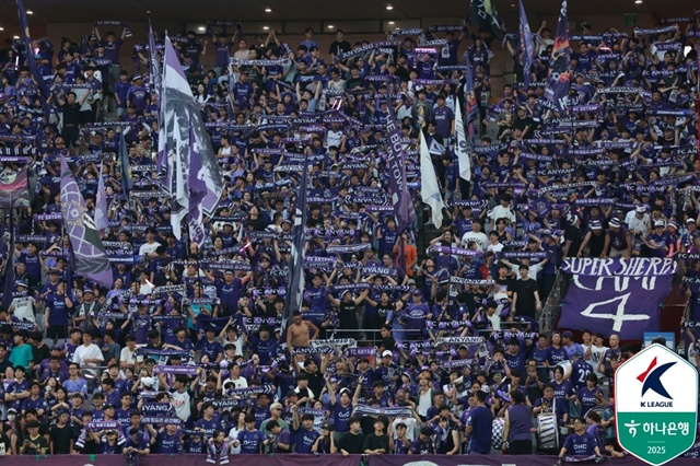 FC안양 팬들의 열광적인 응원. /사진=한국프로축구연맹 제공