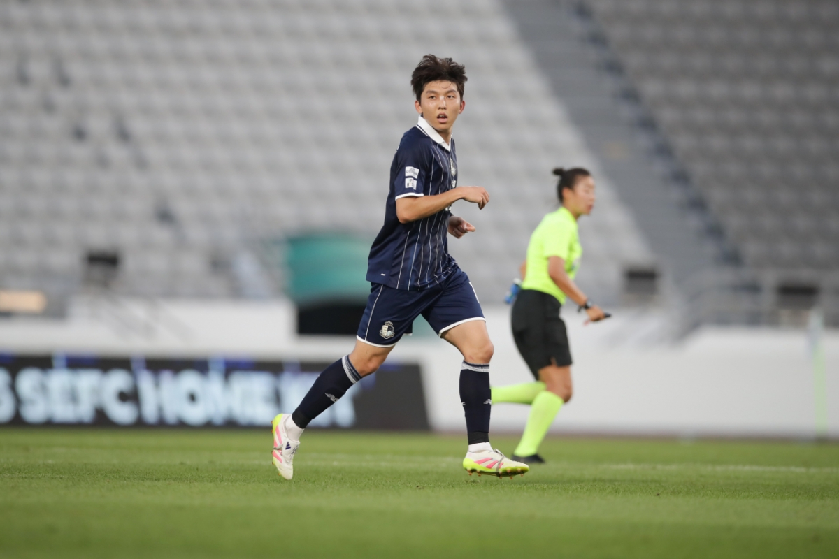 서울이랜드 미드필더 서재민. /사진=한국프로축구연맹 제공