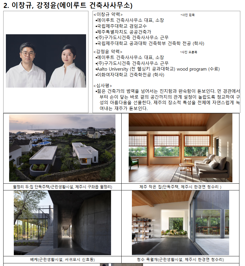'2025년 젊은 건축가상' 수상자(에이루트건축사사무소 이창규·강정윤). /사진=문체부