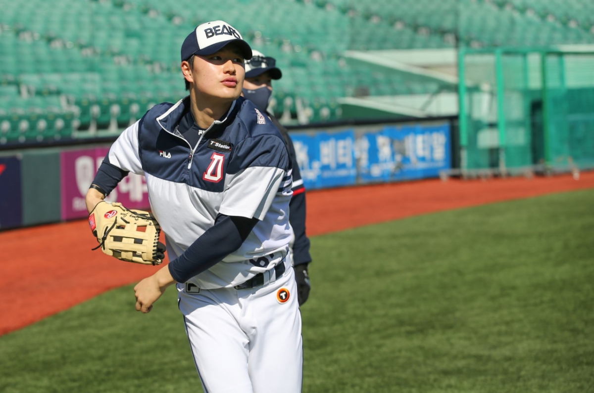 지난 2022년 두산 베어스 외야수 김동준의 모습. /사진=두산 베어스 제공