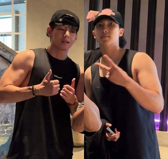 왼쪽부터 뷔, RM /사진=마선호 인스타그램 캡처