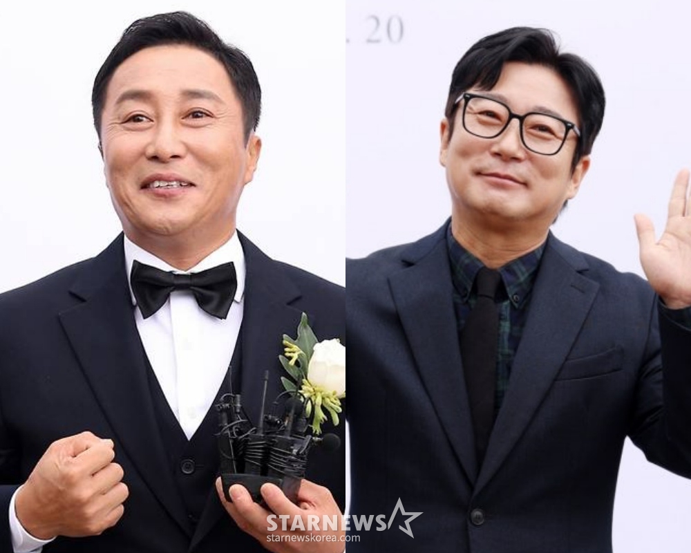 코미디언 김병만(왼쪽), 이수근 /사진=김휘선 기자 hwijpg@