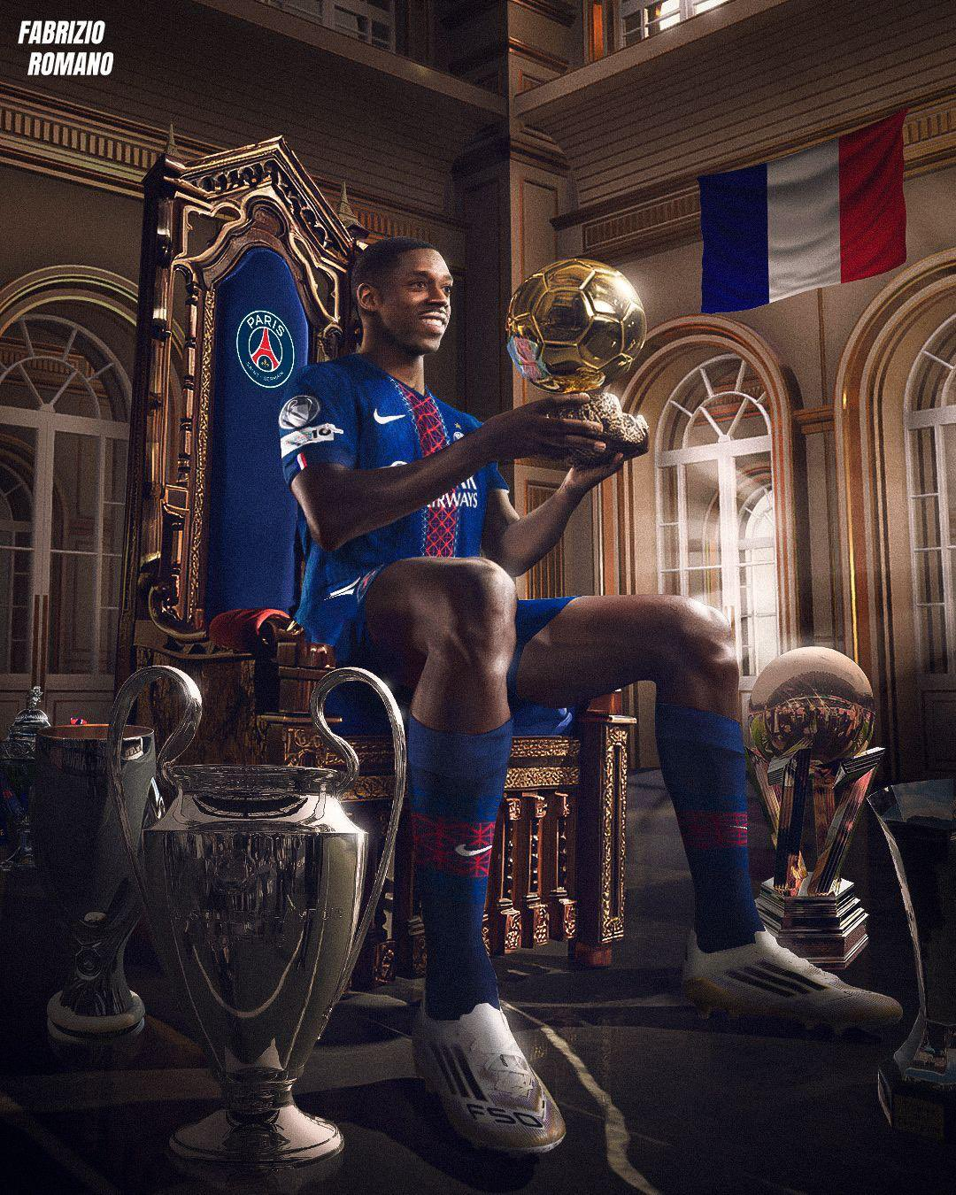 2025 발롱도르 수상자로 선정된 파리 생제르맹(PSG) 우스만 뎀벨레. /사진=파브리치오 로마노 SNS 캡처