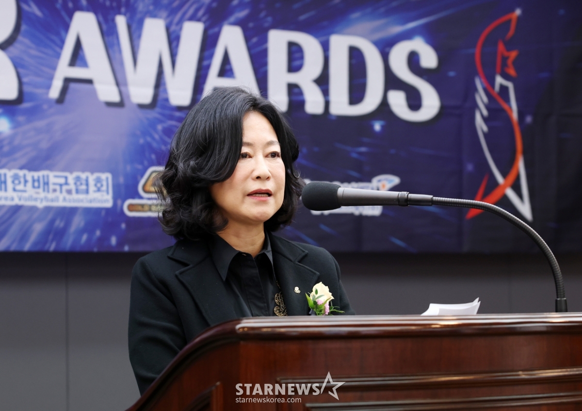 김나미 대한체육회 사무총장, '퓨처스 스타대상' 축사[★포토]