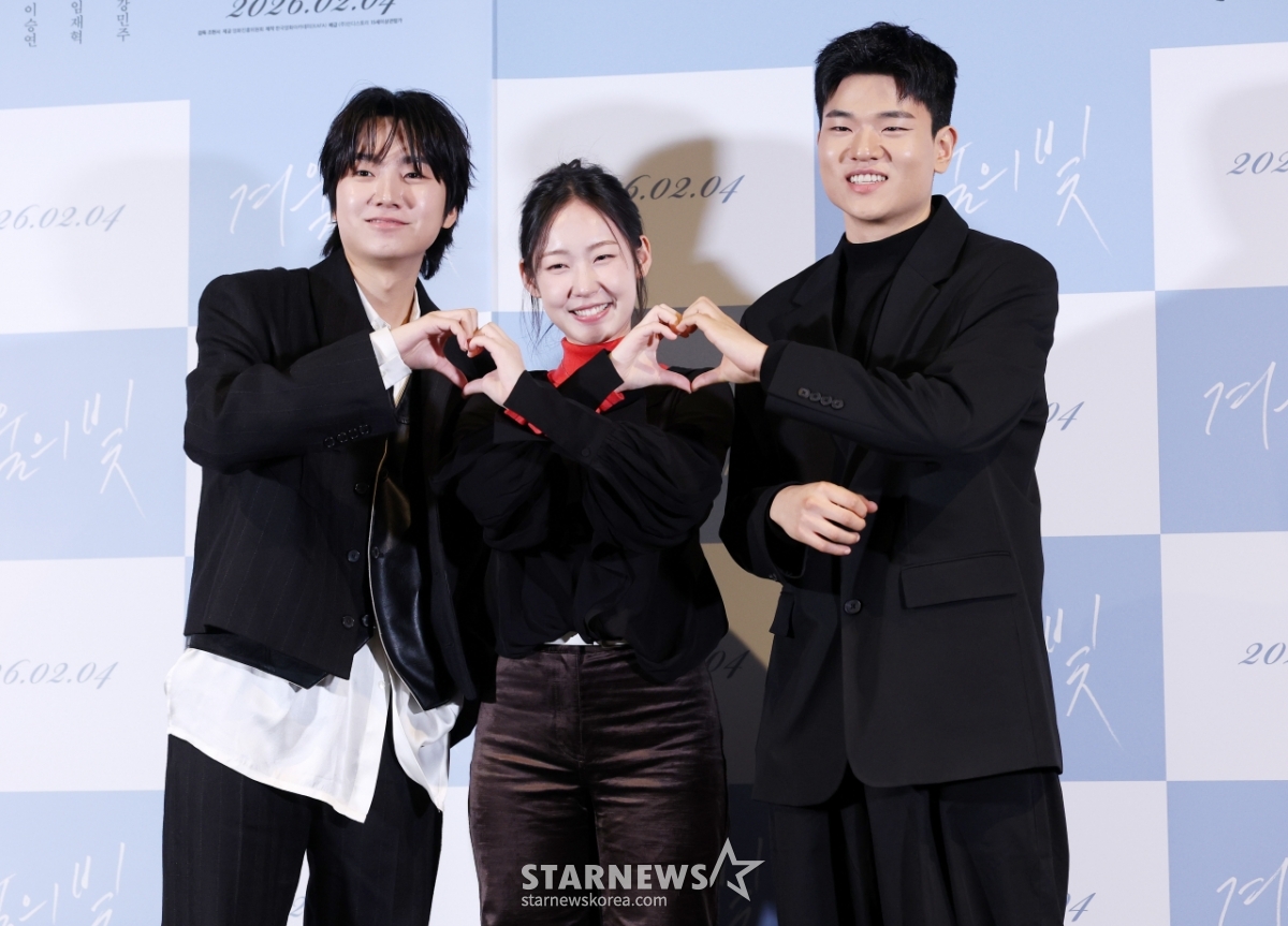 성유빈-강민주-임재혁, 영화 '겨울의 빛' 기대되는 호흡[★포토]