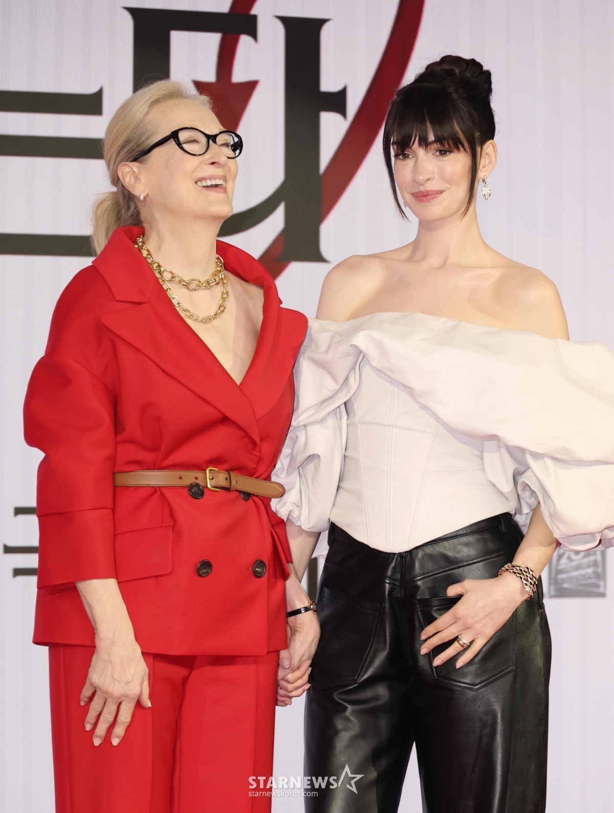 메릴스트립-앤해서웨이 '신난 미란다와 시크한 앤디'[★포토]