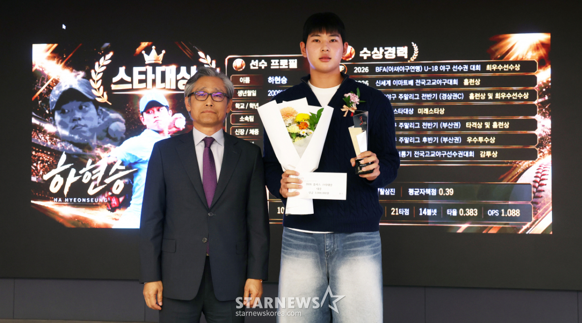 야구 하현승, 2026 퓨처스 스타대상[★포토]
