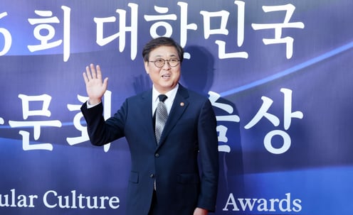 포즈취하는 문화체육관광부 최휘영 장관[★포토]